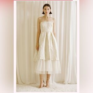 NWT stunning ivory jaquard gown